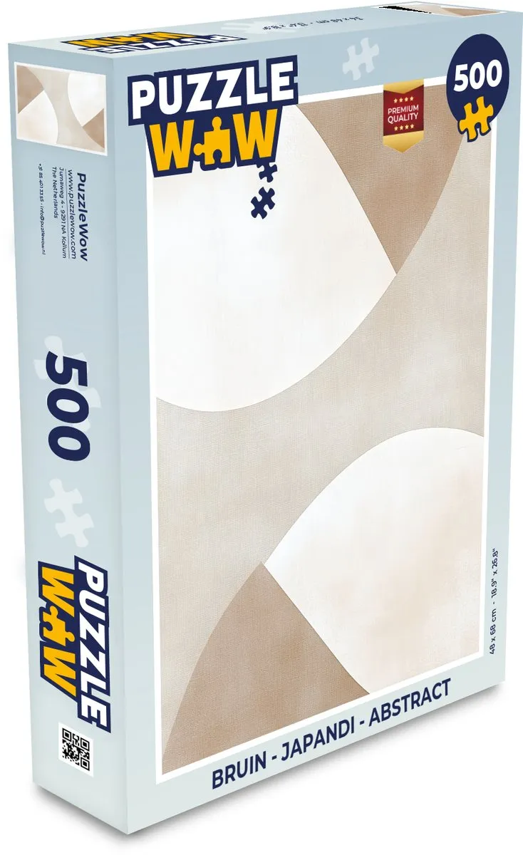 PuzzleWow Japandi Abstract Legpuzzel 500 Stuks - Beige