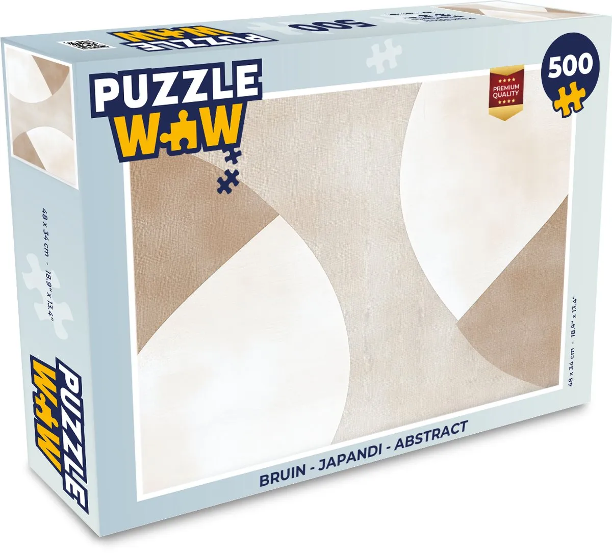 PuzzleWow Japandi Abstract Legpuzzel 500 Stuks - Beige