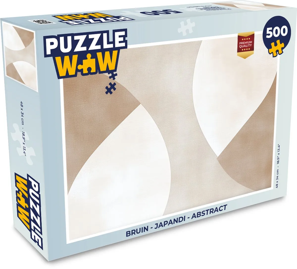 PuzzleWow Japandi Abstract Legpuzzel 500 Stuks - Beige