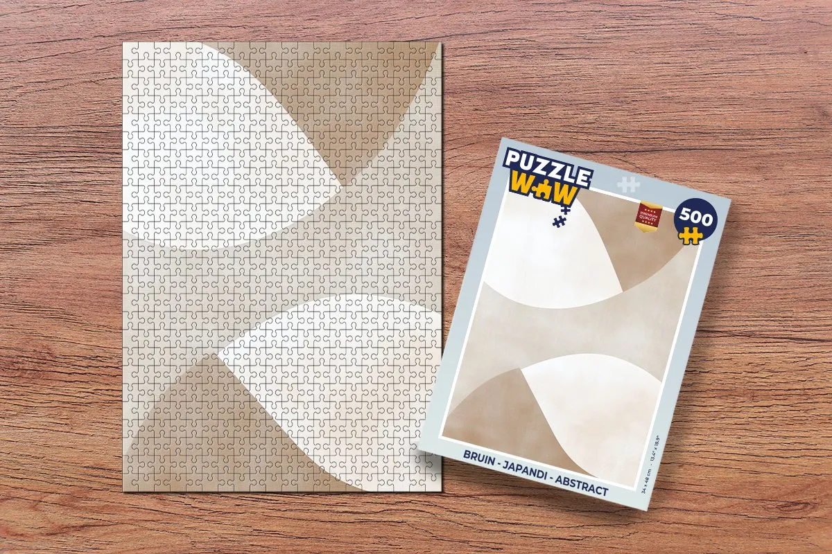 PuzzleWow Japandi Abstract Legpuzzel 500 Stuks - Beige
