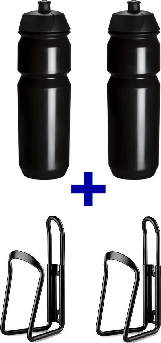 set Bidonnen met aluminium bidonhouders