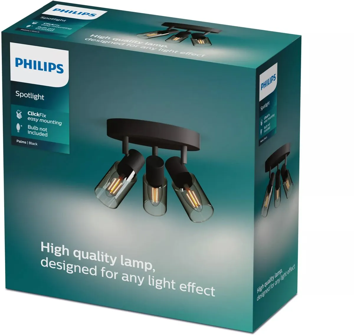 Philips Palms Spot Plafondspot 3x25W - Zwart