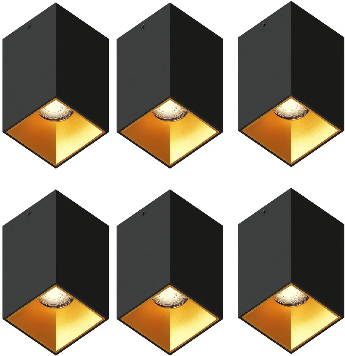 LEDVION 6x LED Opbouwspot Vierkant 80x80mm