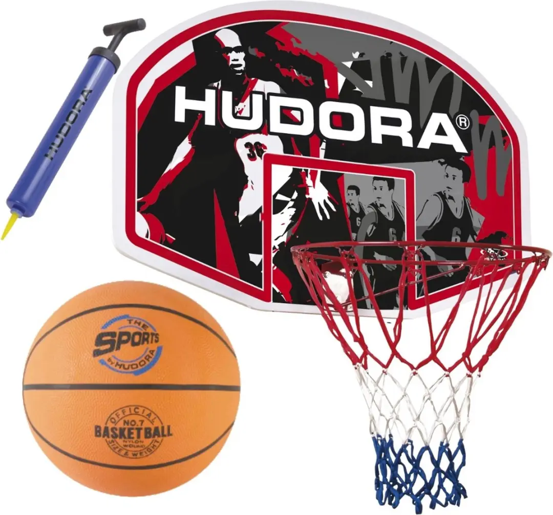 3-delig set Basketbalkorbset In-/Outdoor + Basketbal + Kogelpomp