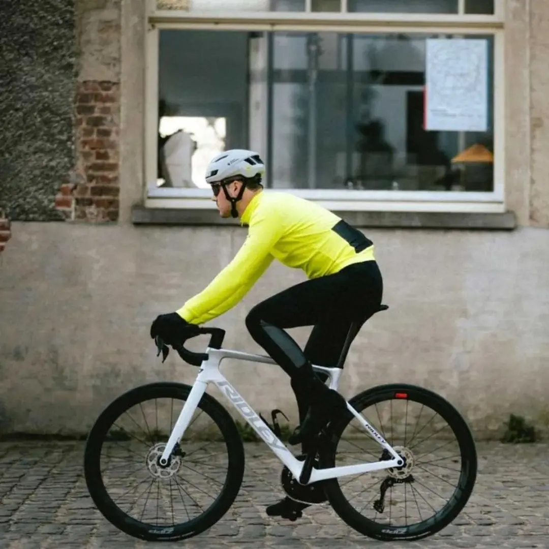 Bioracer Tempest Protect Pixel Wielerjas - Fluogeel - Winddicht & Thermisch - Maat L