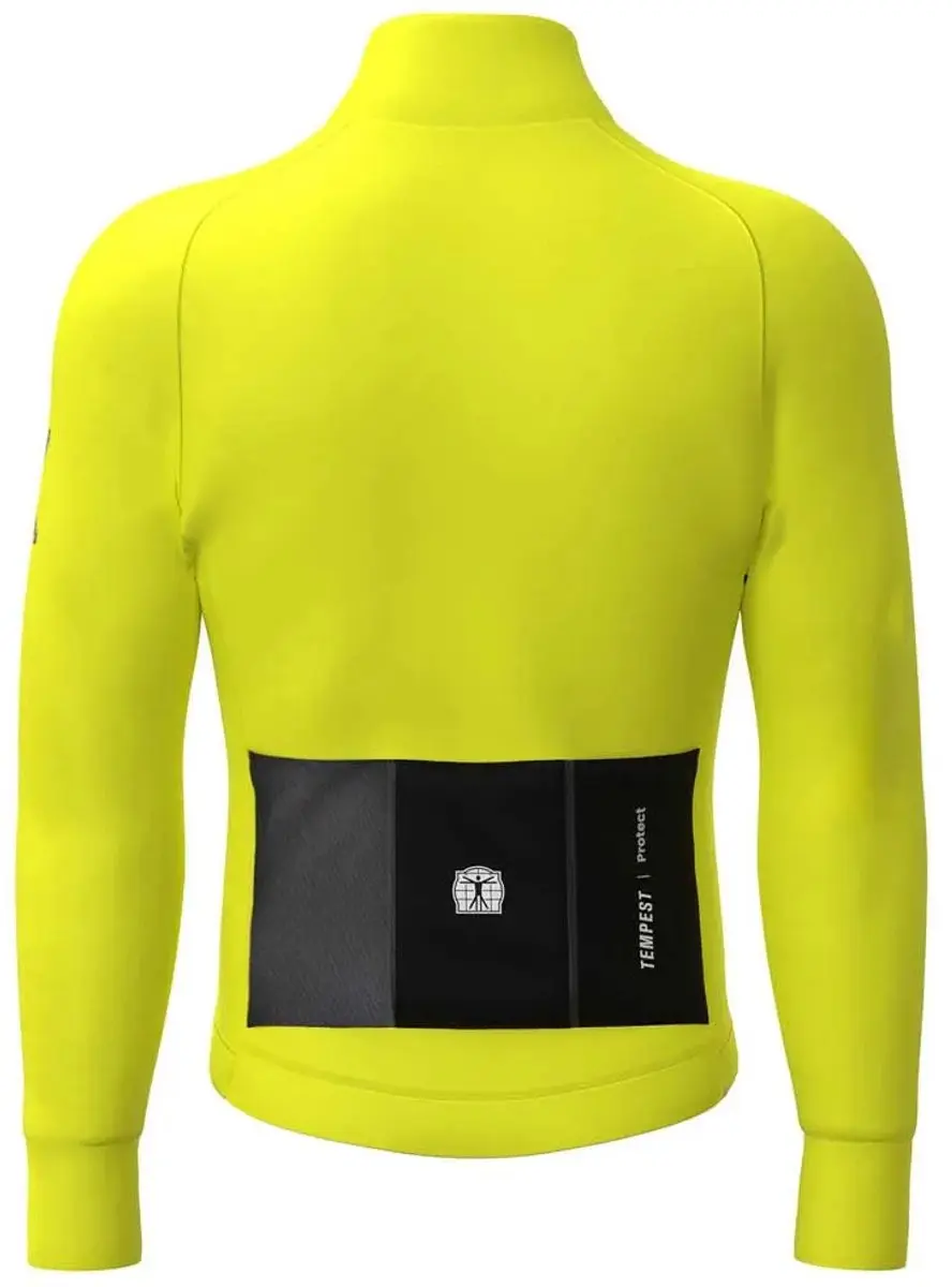 Bioracer Tempest Protect Pixel Wielerjas - Fluogeel - Winddicht & Thermisch - Maat L