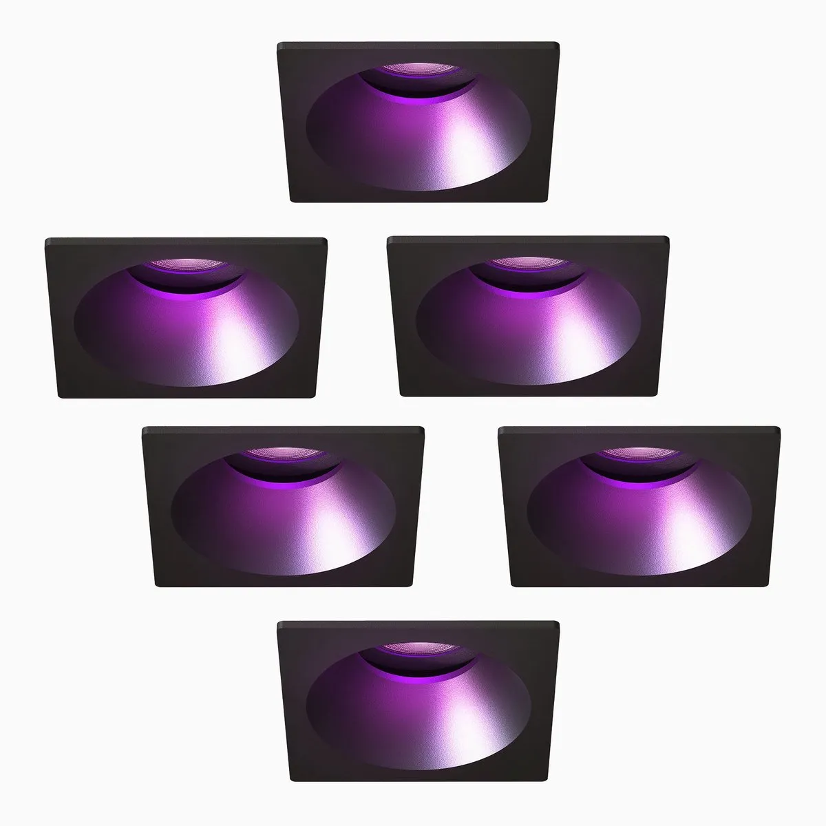 LEDVION 6x Smart Inbouwspot 81x81mm RGBW GU10