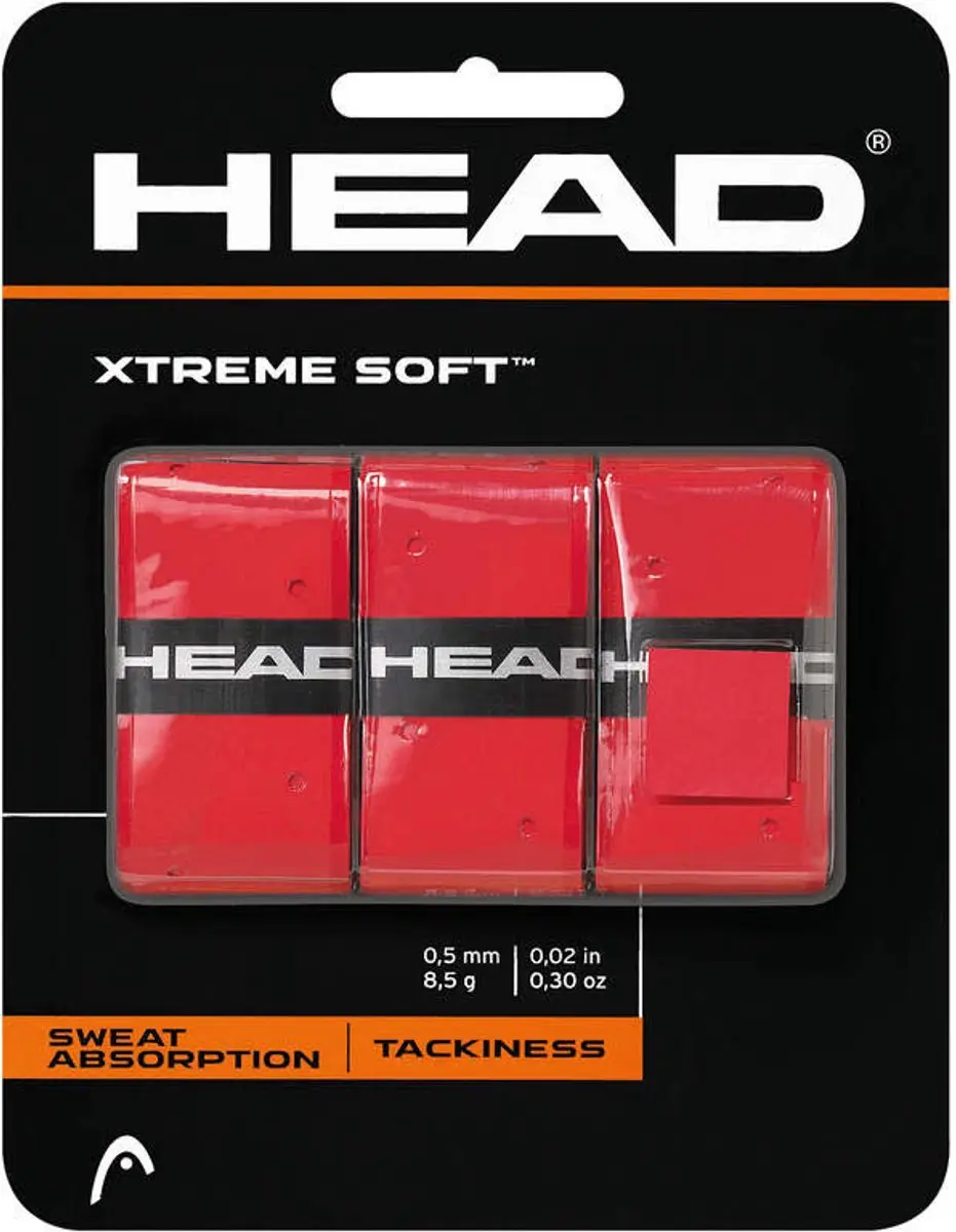 Head Xtreme Soft Tennis Padel Overgrip - 3 Stuks - Zwart