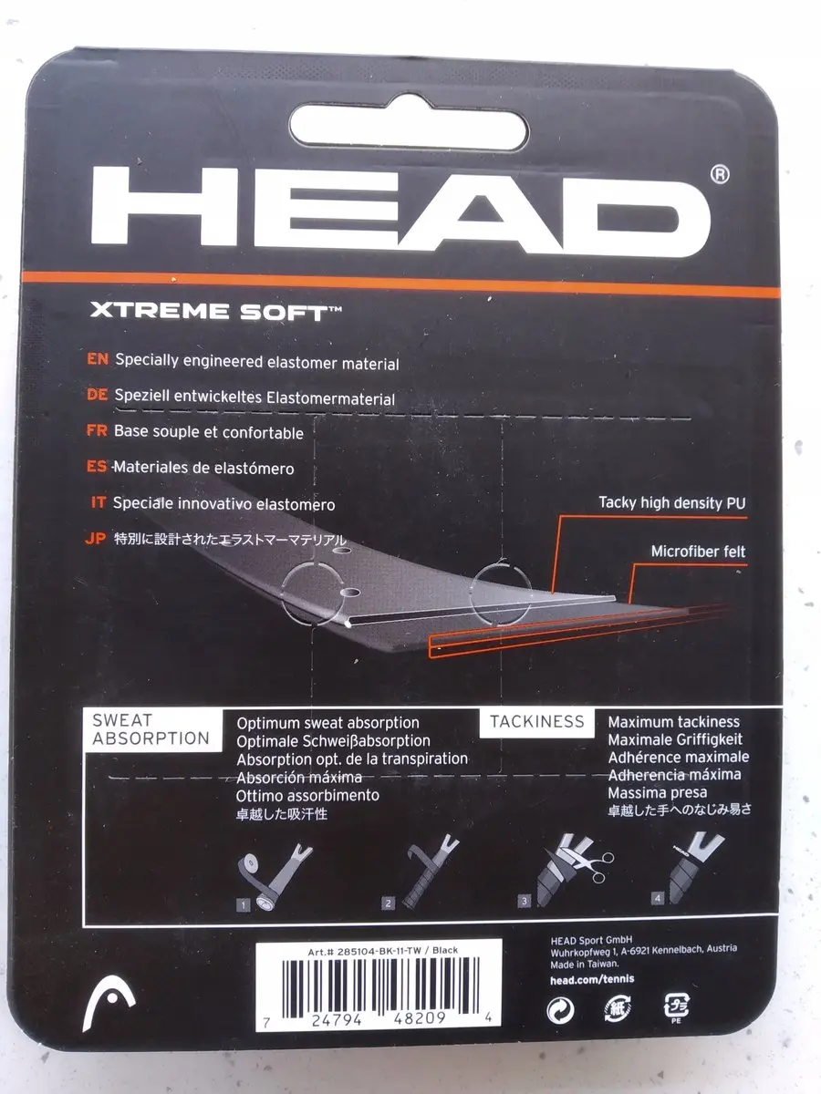 Head Xtreme Soft Tennis Padel Overgrip - 3 Stuks - Zwart