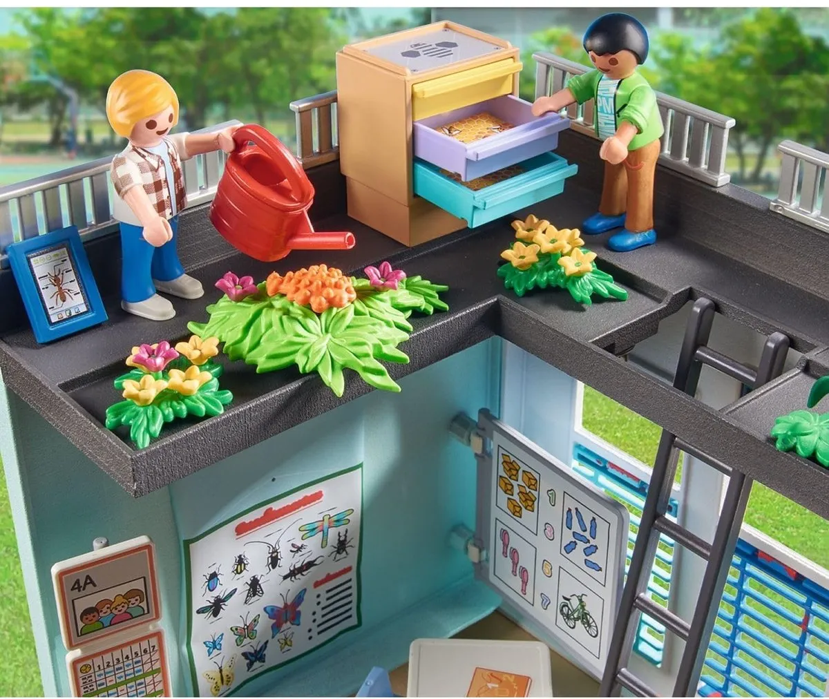 Playmobil 3-delige Set Grote School & Sportschool & Klimaatwetenschap - Multicolor
