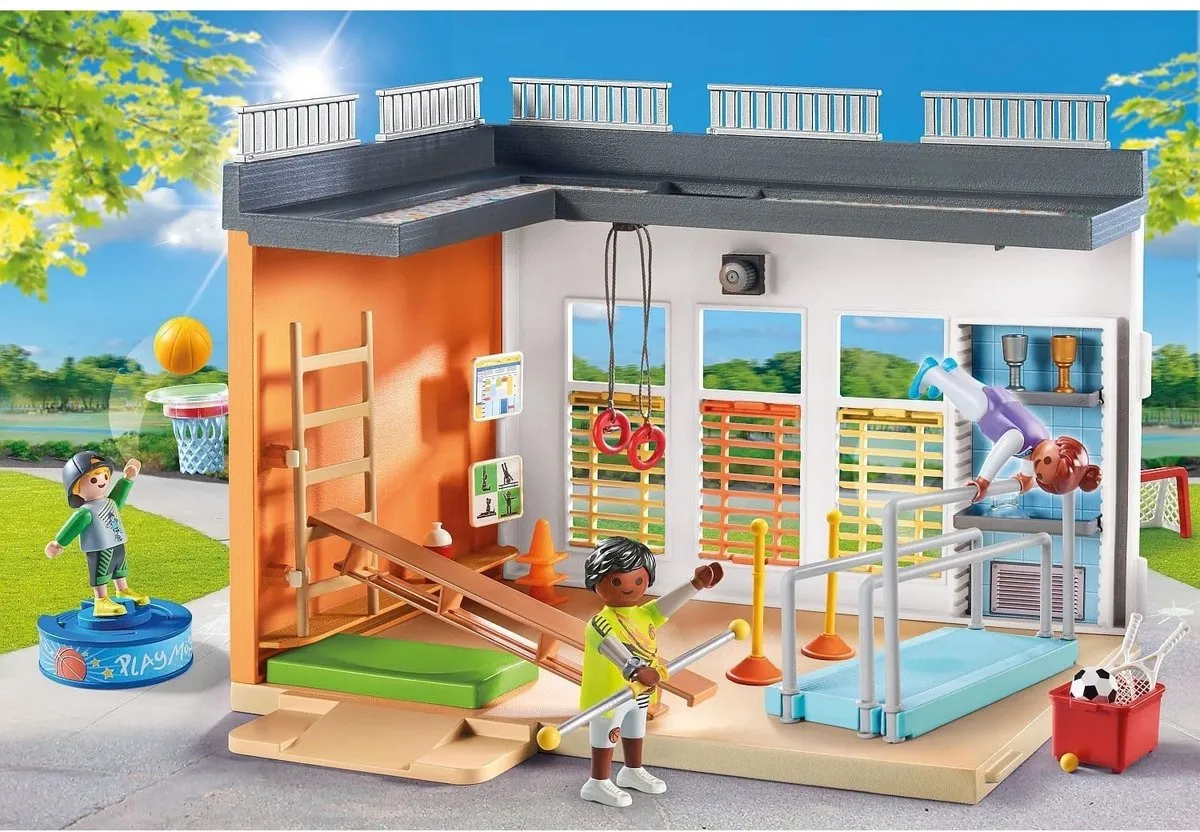 Playmobil 3-delige Set Grote School & Sportschool & Klimaatwetenschap - Multicolor