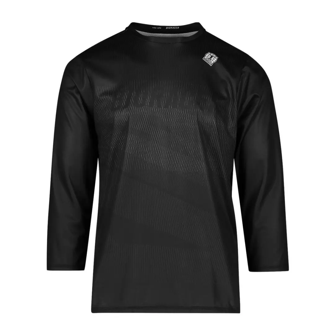 BIORACER Off Road Fietsshirt Heren Driekwart Mouwen Zwart