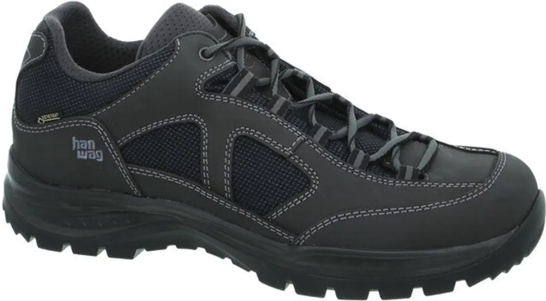 Hanwag Gritstone II Wide Gtx Heren Lage Wandelschoen Asphalt/Black 6/39,5