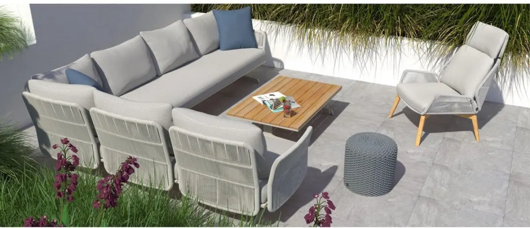 4 Seasons Outdoor Play Panel Concept Koffietafel Teak 120x75x30cm - Grijs - afbeelding 3 van 5