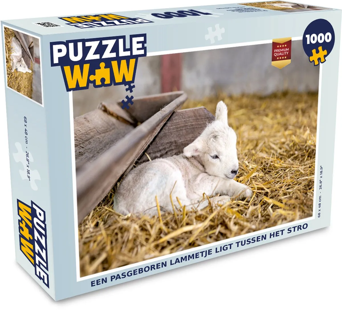 PuzzleWow Legpuzzel Een Pasgeboren Lammetje - 1000 Stuks - Multicolor