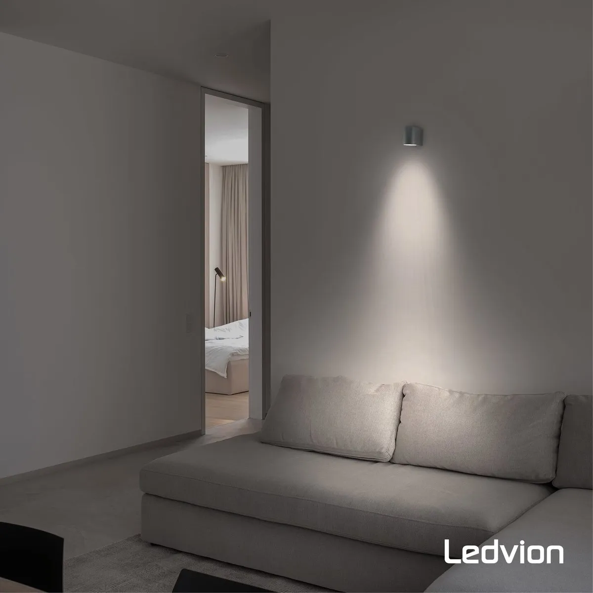 LEDVION 2x LED Wandlamp 4.5W 2700K IP54 Antraciet