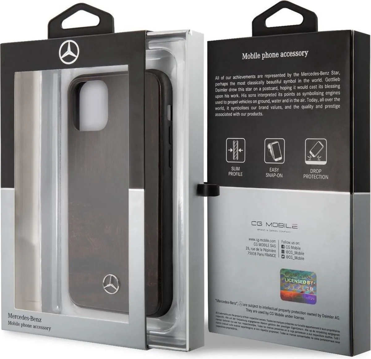 Mercedes-Benz iPhone 11 Pro Max Hoesje - Hout-look Rozenhout