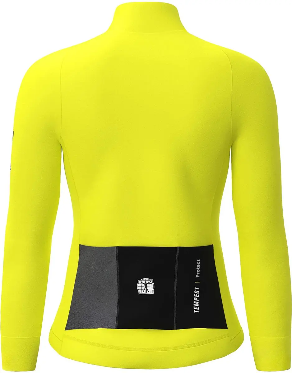 Bioracer Tempest Protect Pixel Wielerjas Dames - Fluogeel - Winddicht & Thermisch - XS