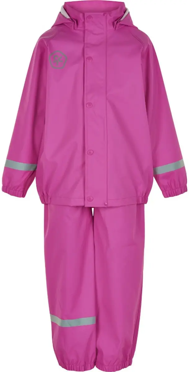 Color Kids kinderregenset van gerecycled PU met gelaste naden, roze-paars
