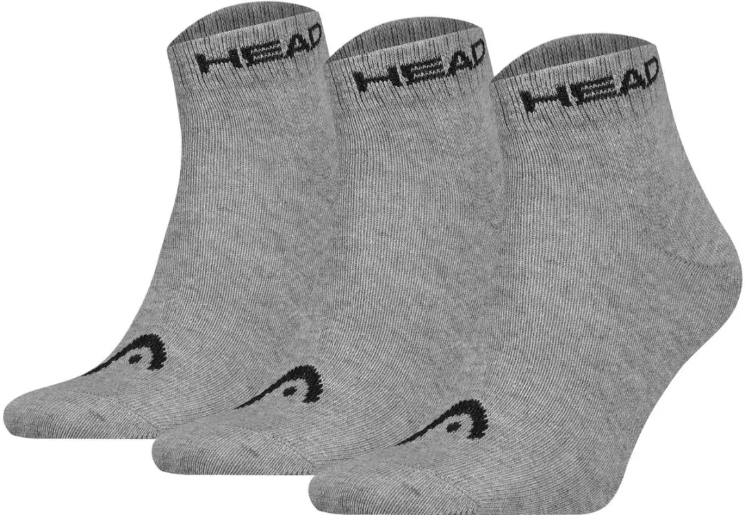HEAD unisex 3P quartersokken elements grijs