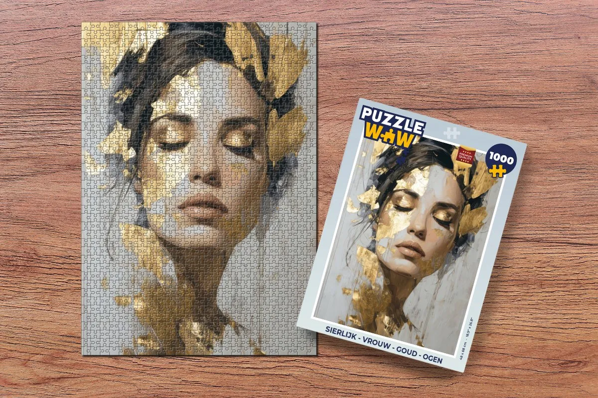 PuzzleWow Sierlijk Vrouw Legpuzzel 1000 Stuks - Goud