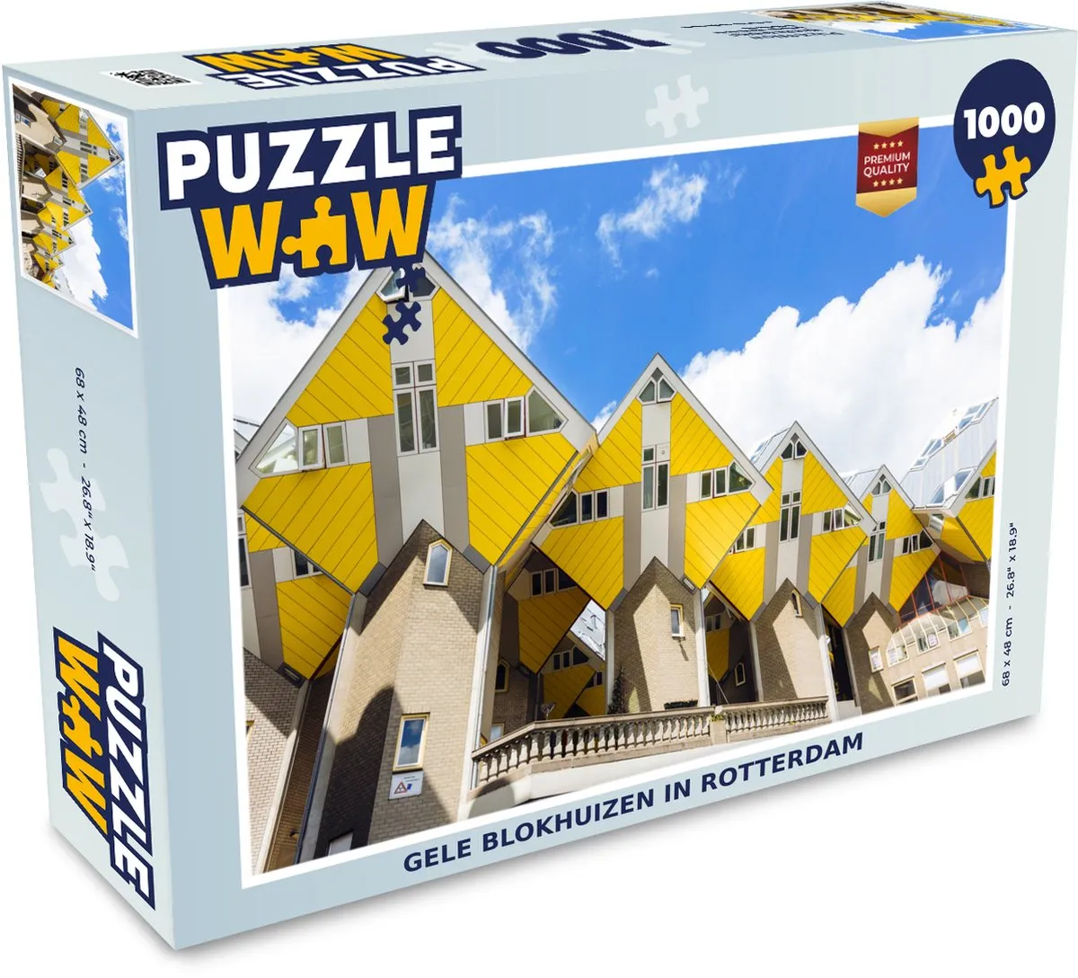 PuzzleWow Rotterdam Architectuur Kubus - 1000 Stuks - Geel