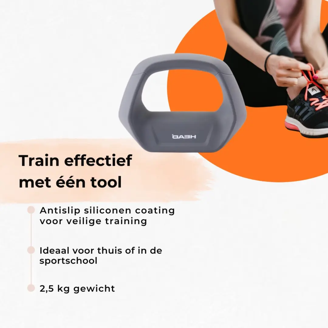 Head Kettlebell 2,5kg - Grijs