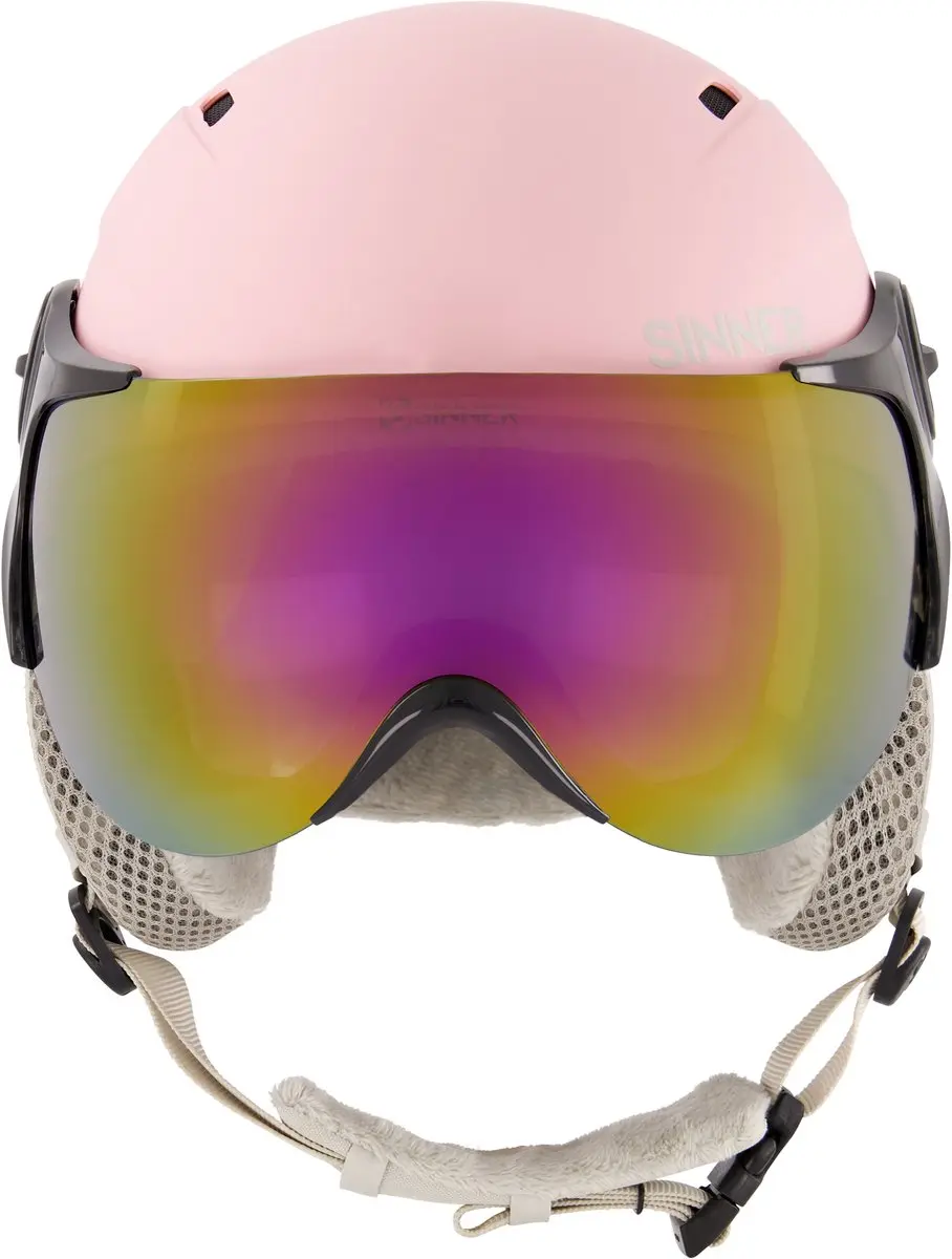 SINNER Typhoon Visor Skihelm - Maat S 50-54cm - Lichtroze
