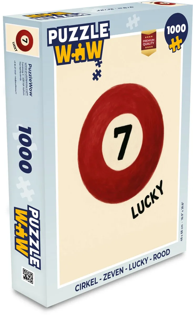 PuzzleWow Cirkel Zeven Legpuzzel 1000 Stuks - Rood