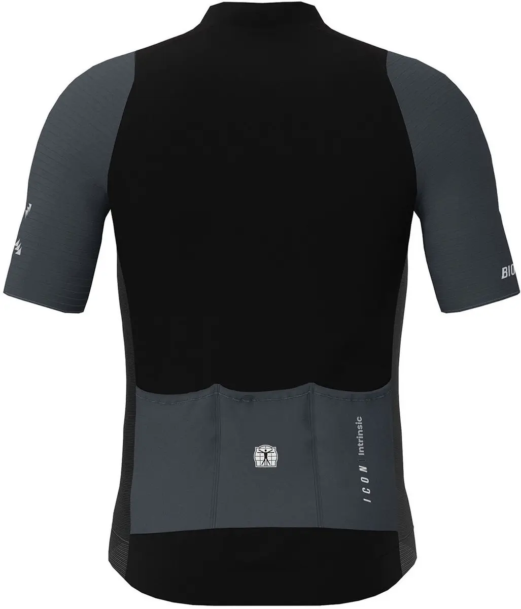 Bioracer Icon Kids Fietsshirt 164 - Zwart Antraciet