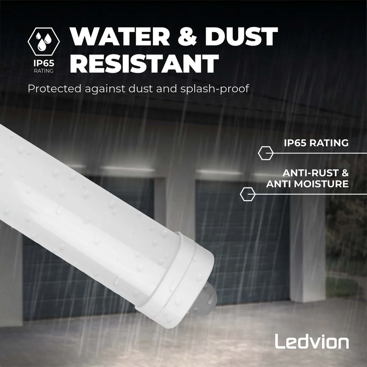 Ledvion 6X LED TL Armatuur 150cm 48W 6500K - 6 Stuks - Grijs
