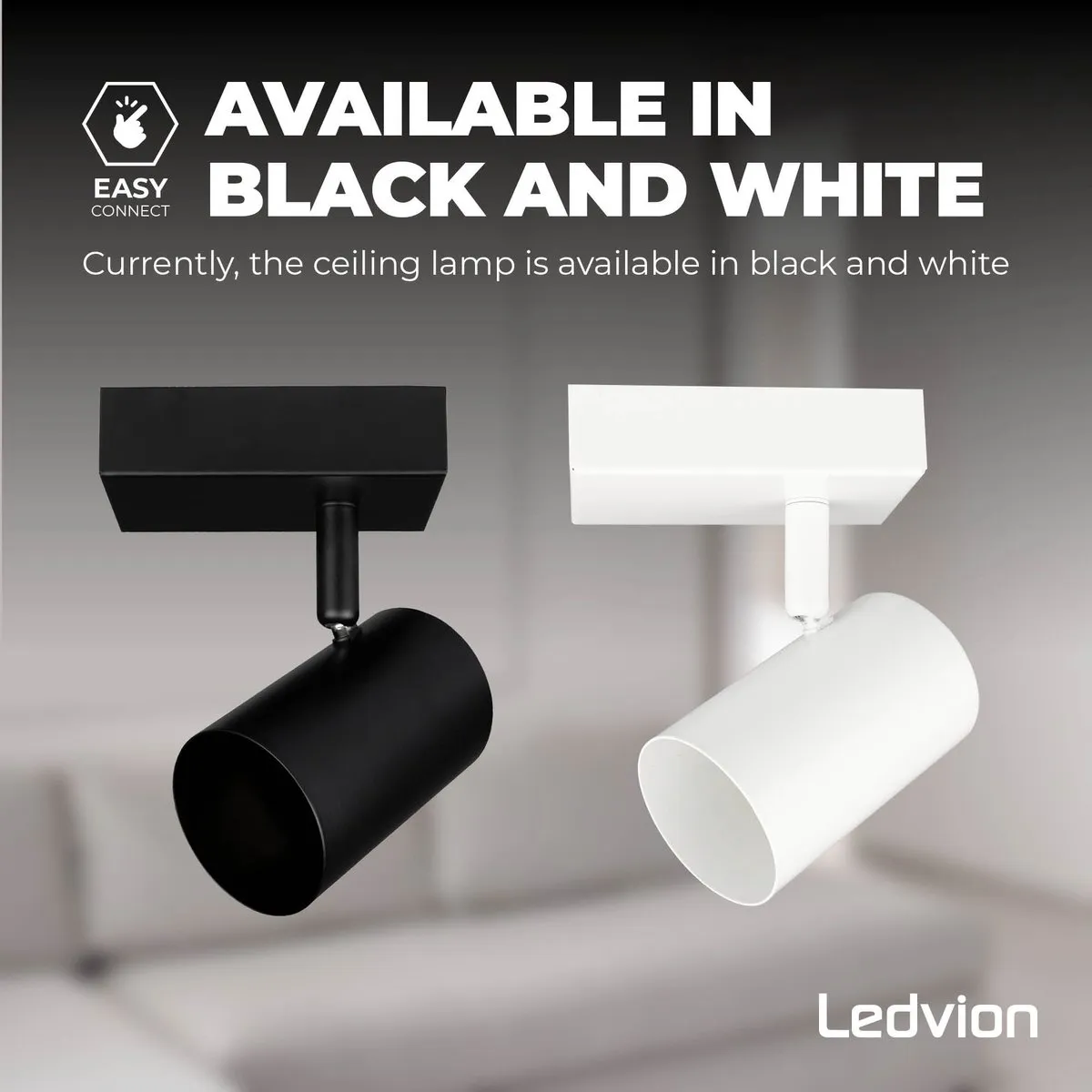 Ledvion LED Plafondspot 5W GU10 RGBW - Wit - IP20