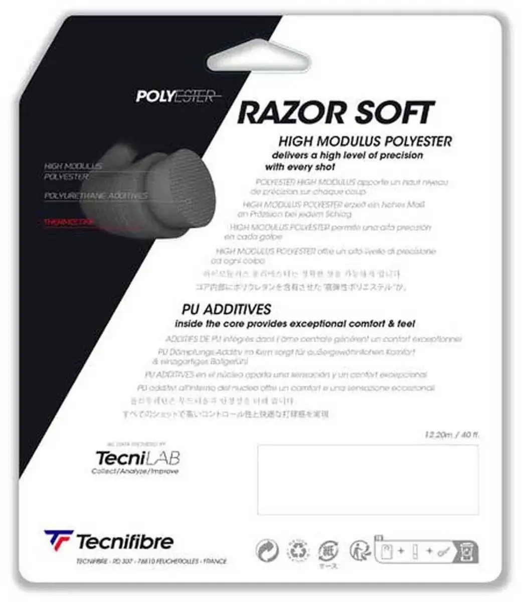 Tecnifibre Razor Soft Tennissnaar 12m - 1,20mm Zwart