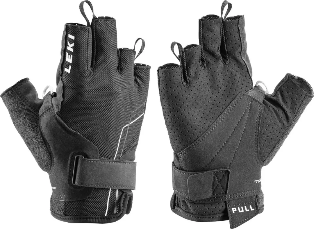 LEKI HS Nordic Breeze Shark Halve Vinger Handschoenen, zwart