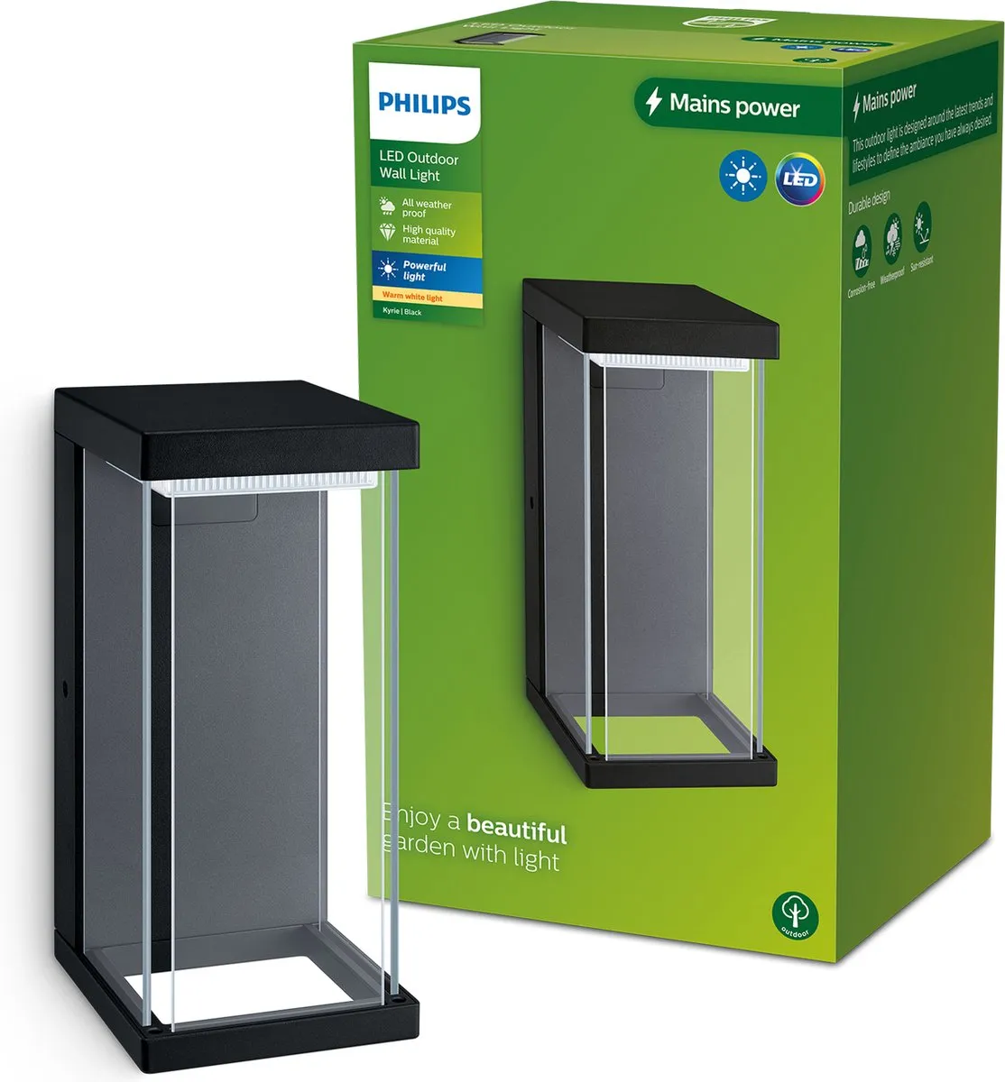 Philips Kyrie wandlamp - zwart - geïntegreerde LED