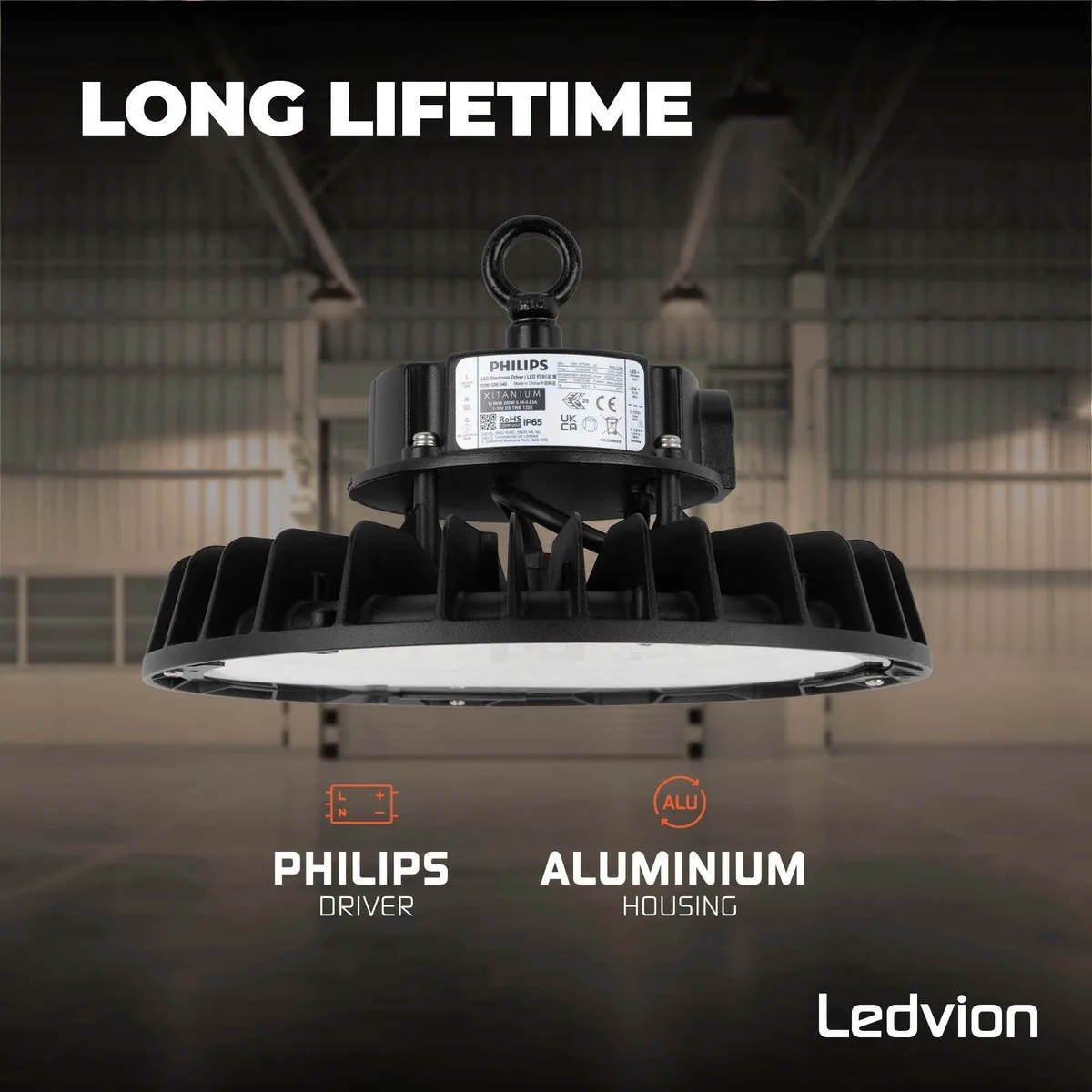Ledvion LED Lineaire High Bay 240W - 3000K - IP65 - afbeelding 4 van 6