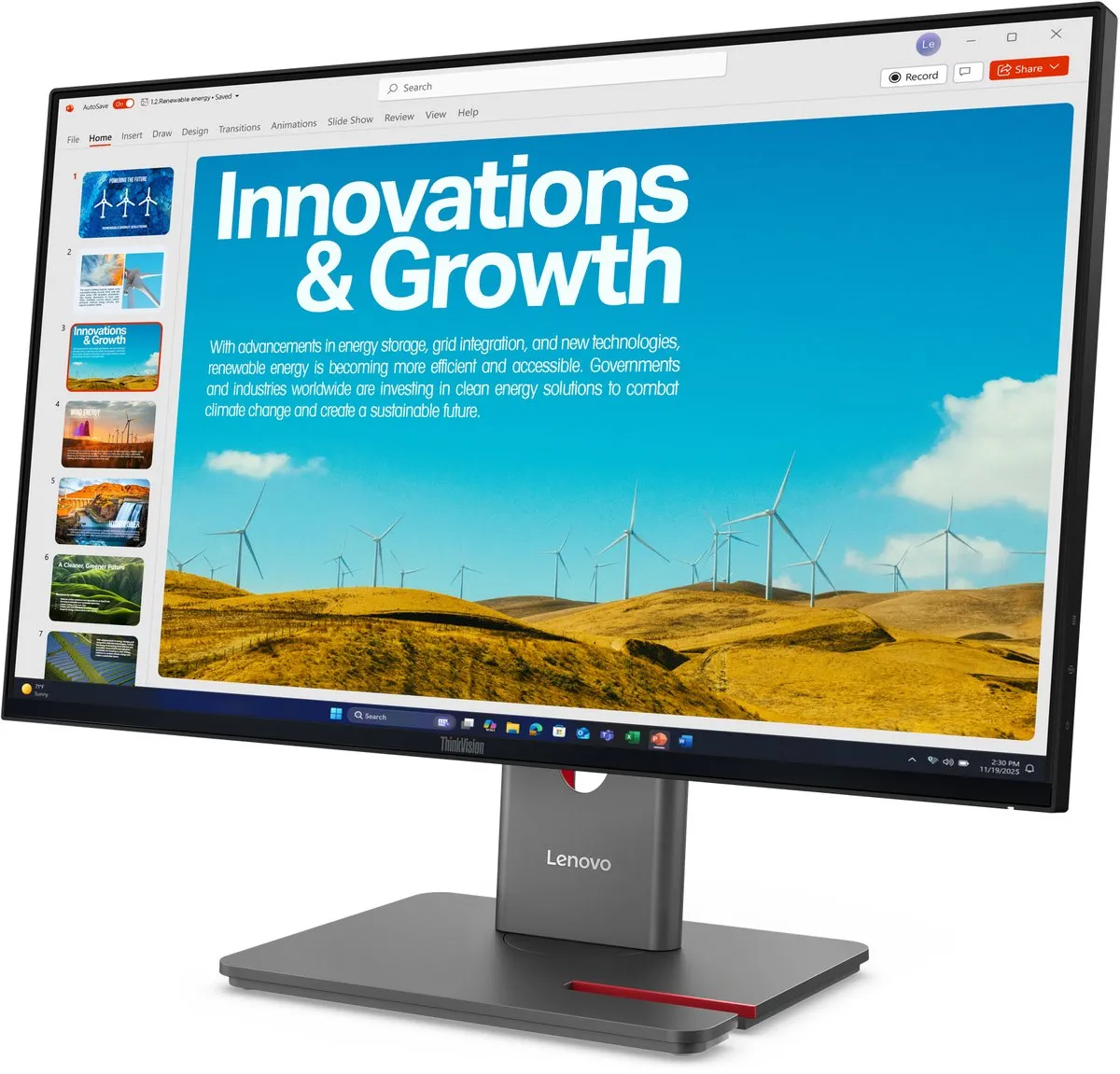 Lenovo ThinkVision P24QD-40 Monitor 24" - Zwart - afbeelding 6 van 6