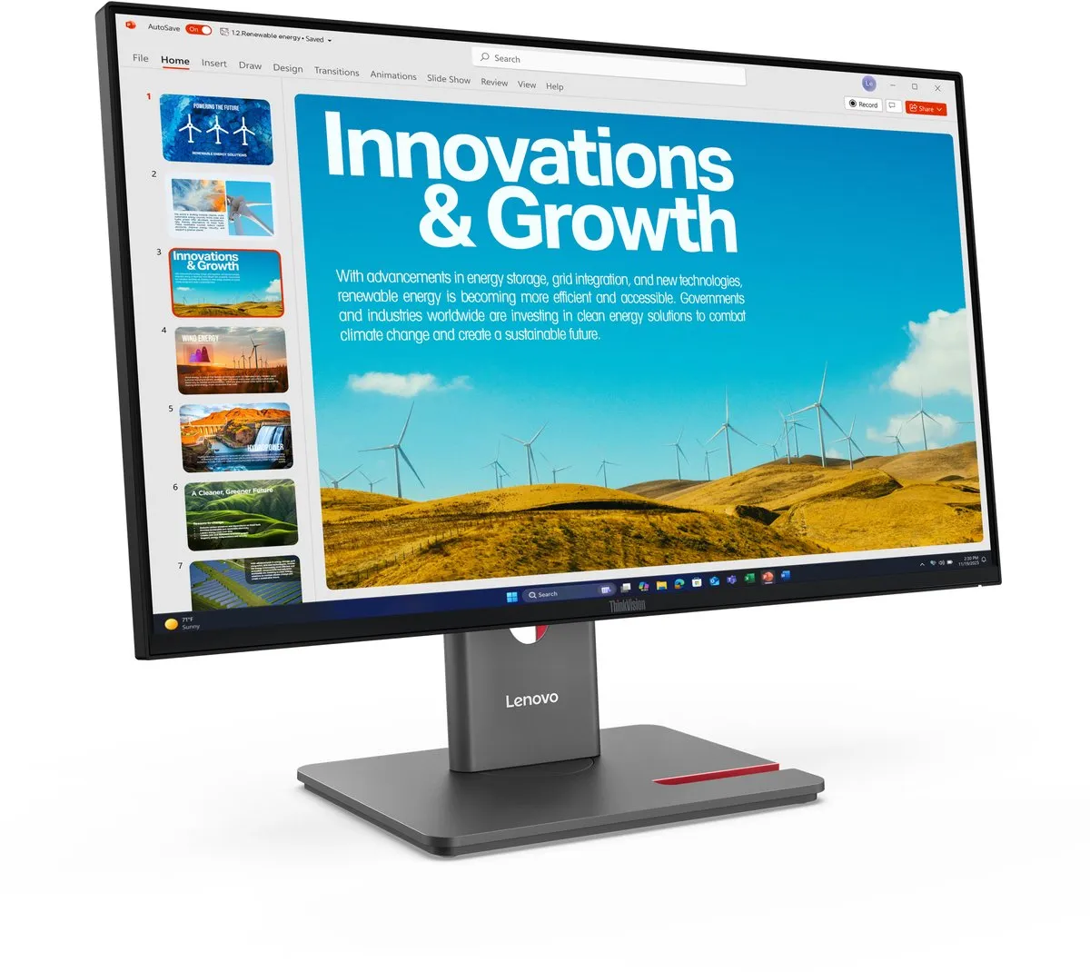 Lenovo ThinkVision P24QD-40 Monitor 24" - Zwart