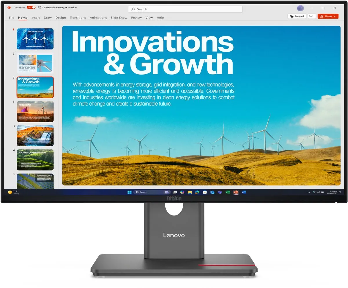 Lenovo ThinkVision P24QD-40 Monitor 24" - Zwart