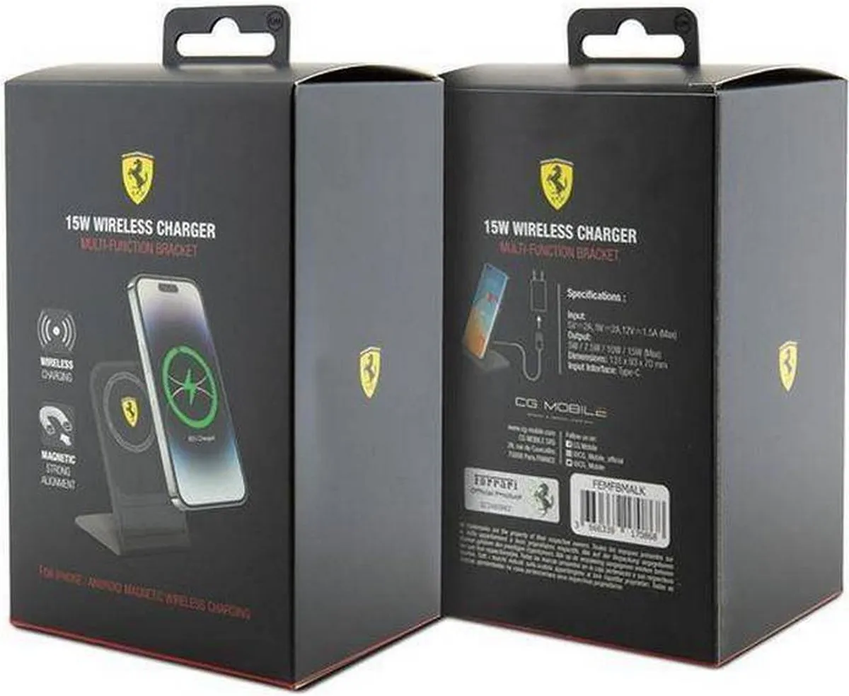 Ferrari Scuderia Draadloos Laadstation 15W - Zwart