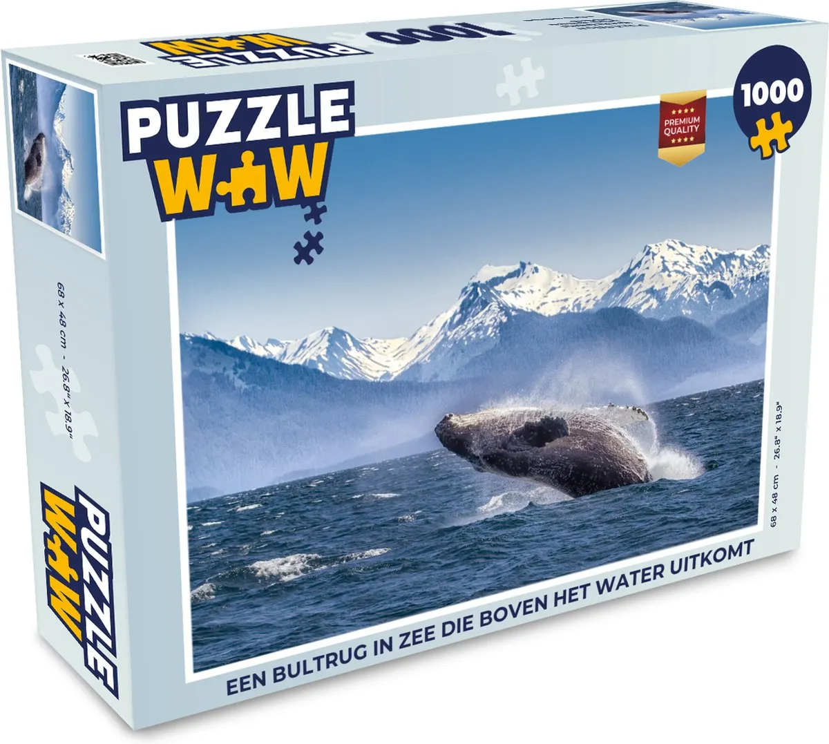 PuzzleWow Legpuzzel Bultrug in zee 1000 Stuks - Multicolor