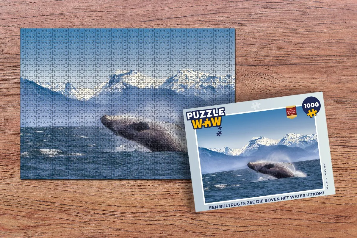 PuzzleWow Legpuzzel Bultrug in zee 1000 Stuks - Multicolor