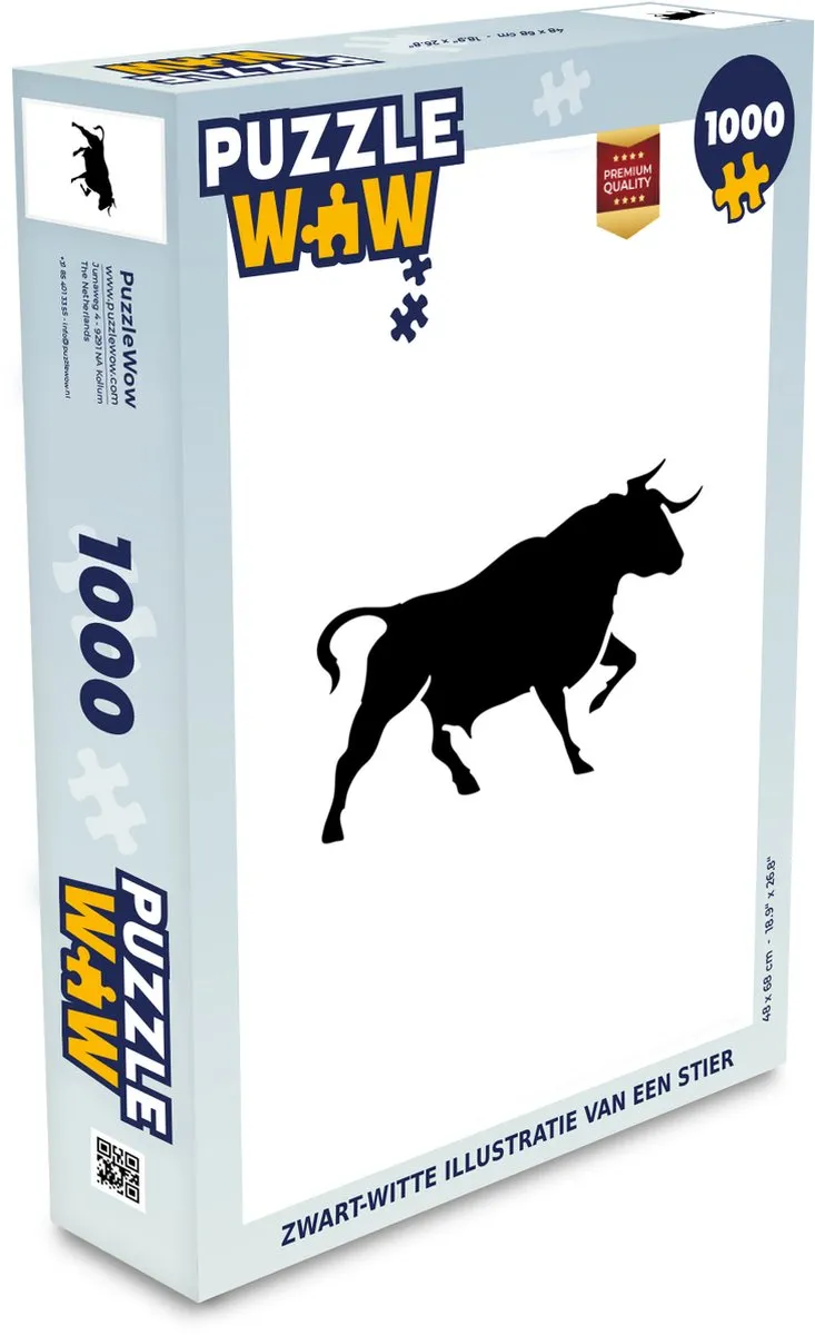 PuzzleWow Legpuzzel Stier 1000 Stuks - Multicolor
