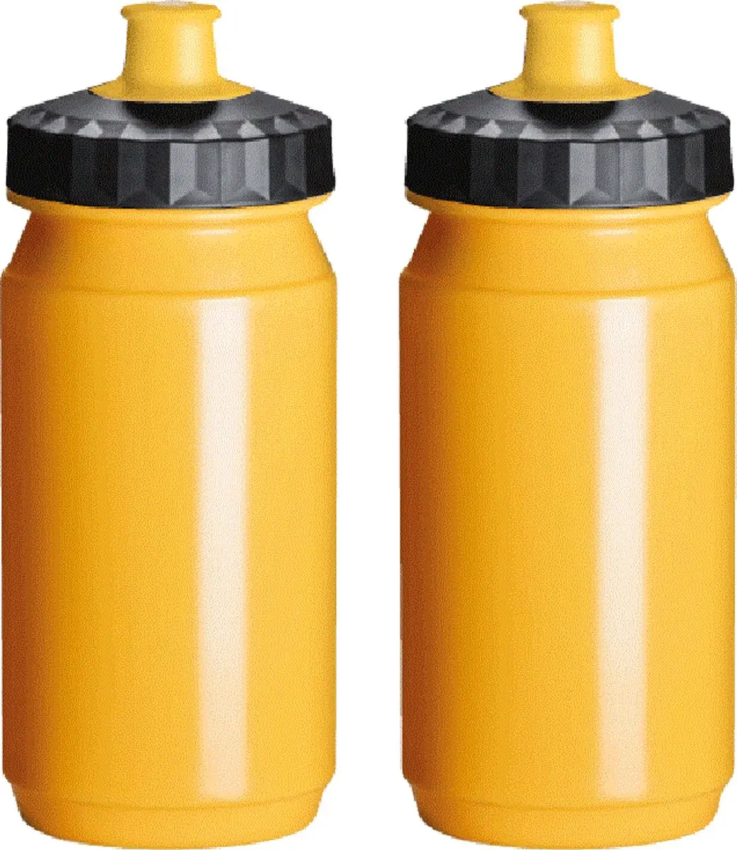 Drinkfles Fiets 2x 550 ml Daiya Geel Zwart Waterflessen Drinkbus Racefiets Mount