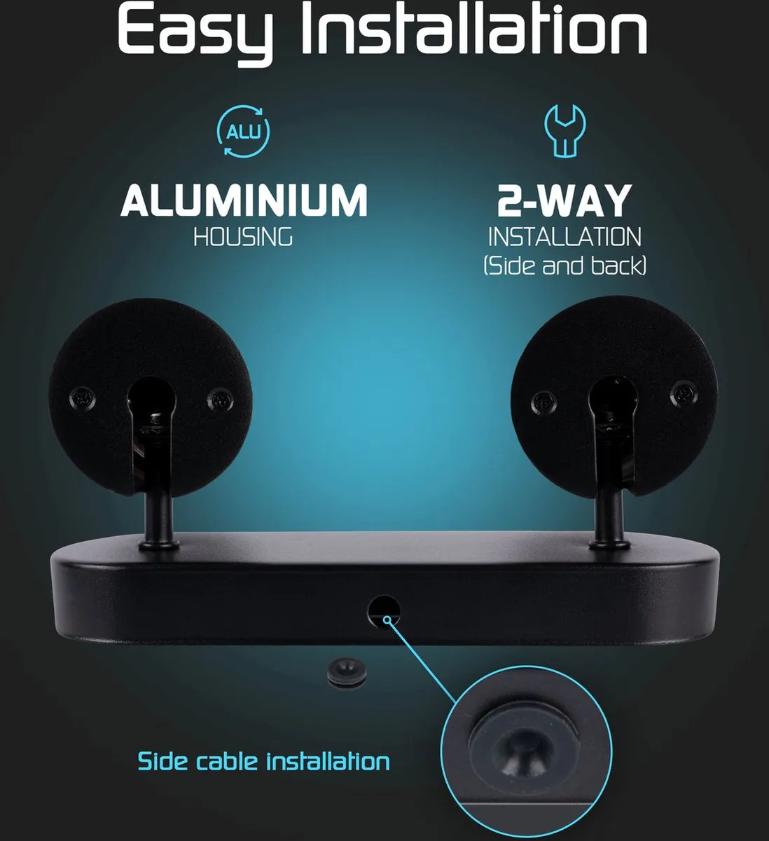 Ledvion LED Plafondspot 2-lichts Zwart GU10