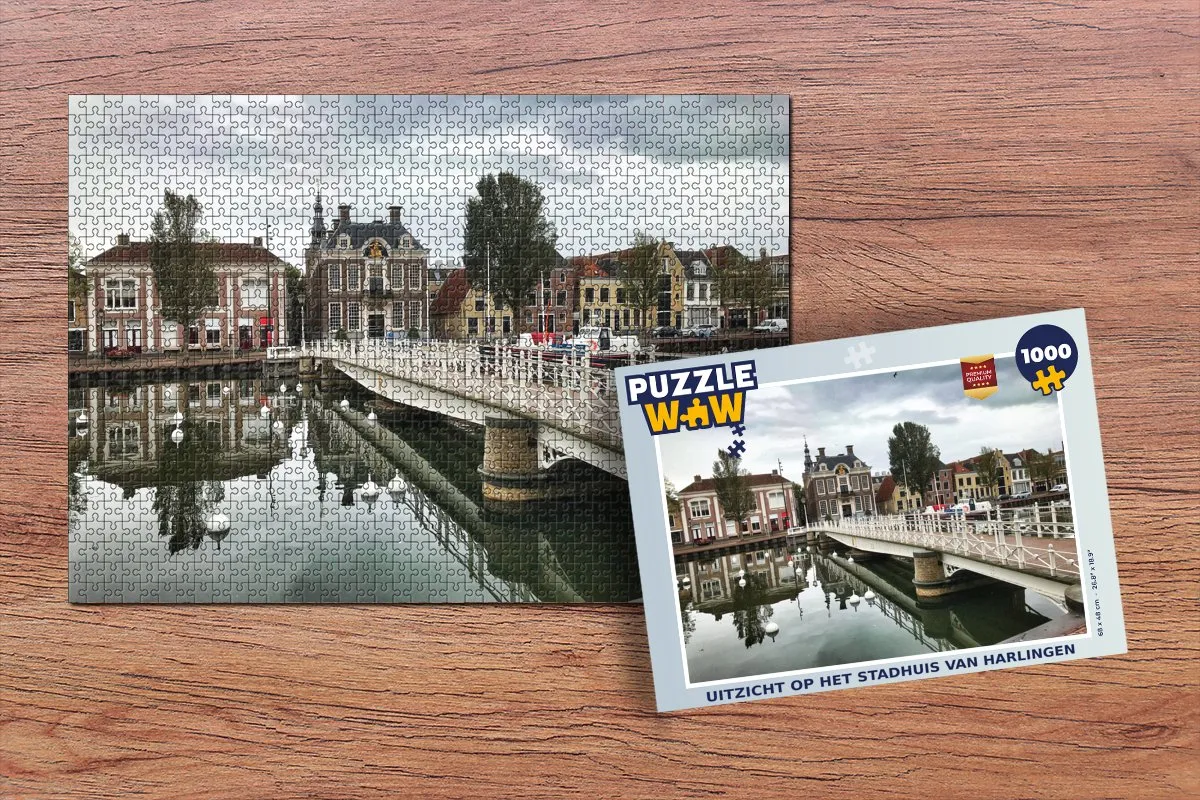 PuzzleWow Uitzicht Harlingen Legpuzzel 1000 Stuks - Multicolor