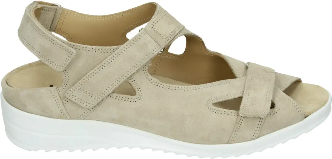 Durea 7419 G Platte Sandalen - 38 - Wit/beige