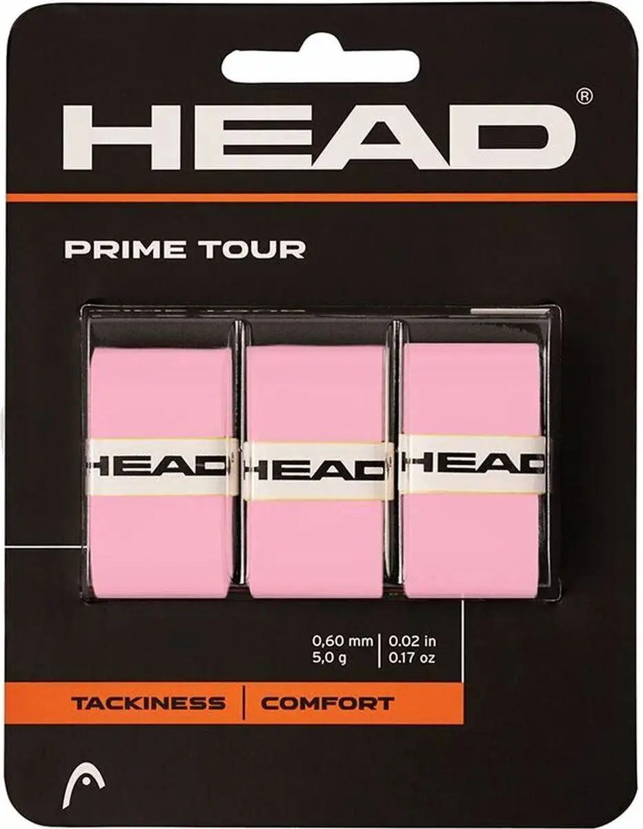 Head Prime Tour Tennis/Padel Overgrip Roze - 3 Stuks