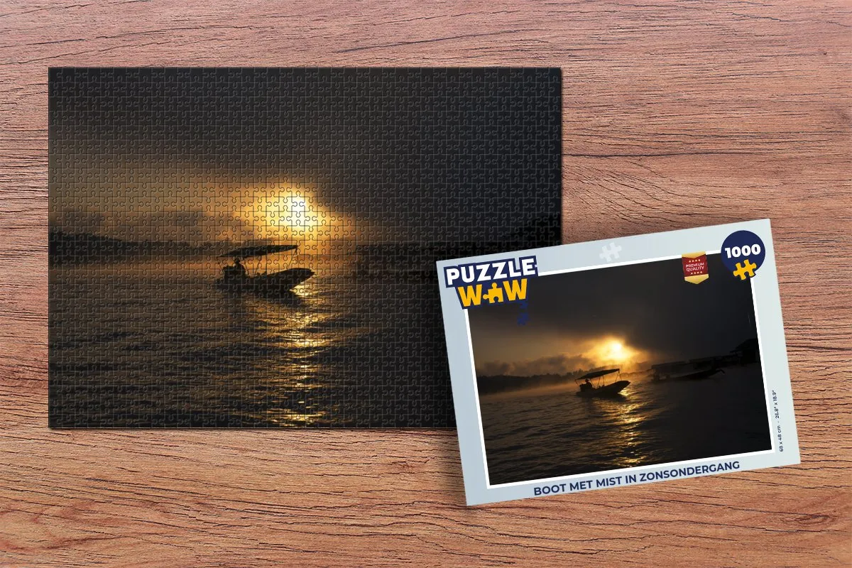 PuzzleWow Boot in Zonsondergang Legpuzzel 1000 Stuks - Multicolor