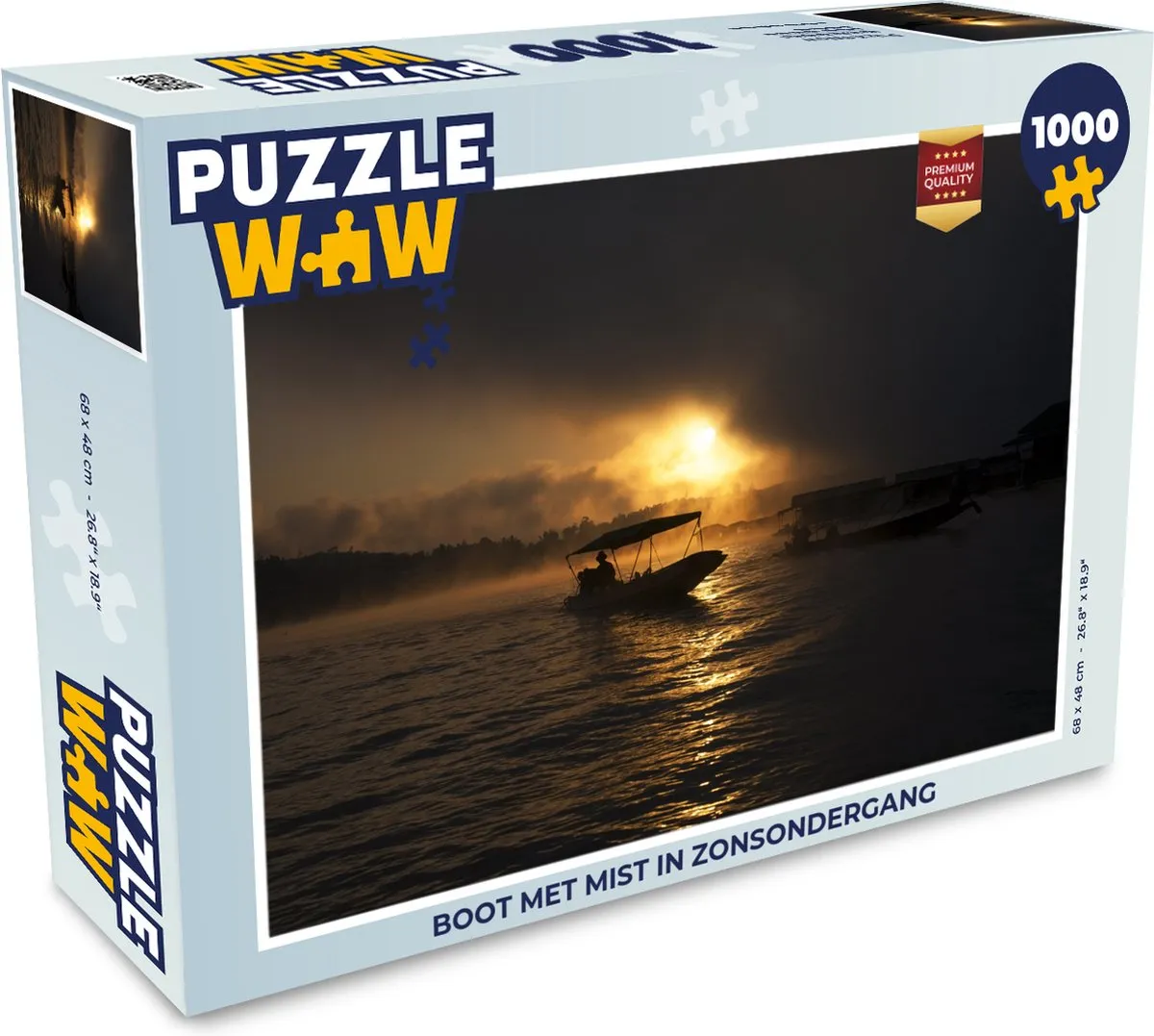 PuzzleWow Boot in Zonsondergang Legpuzzel 1000 Stuks - Multicolor